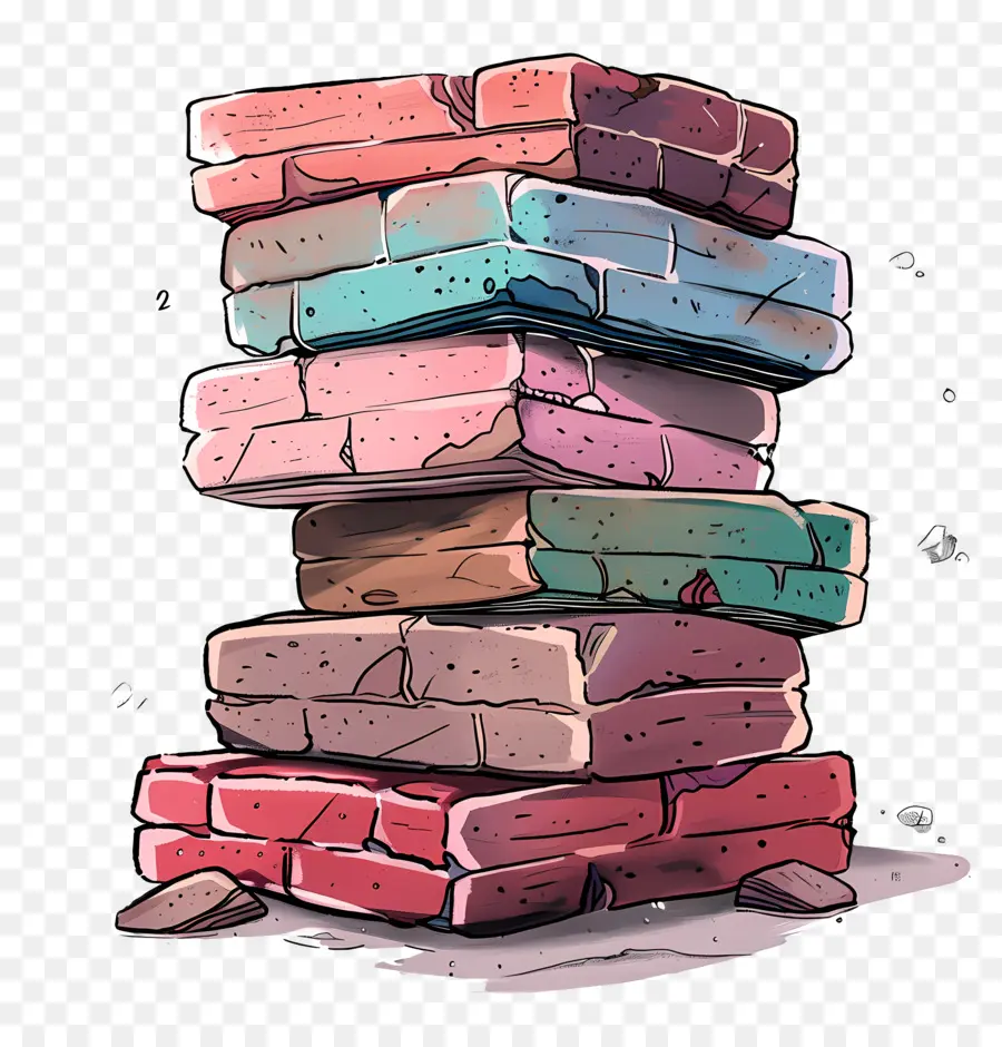 Pile De Briques，Pile De Briques Colorées PNG