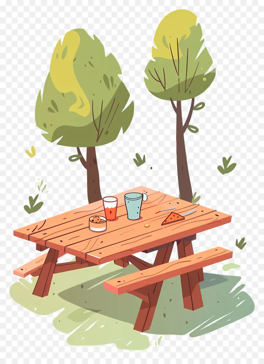 Table De Pique Nique，Les Arbres PNG