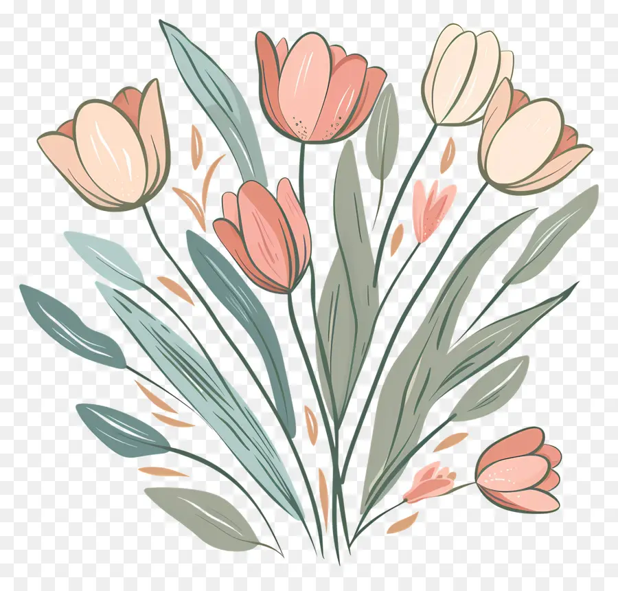 Bouquet De Tulipes，Les Tulipes PNG