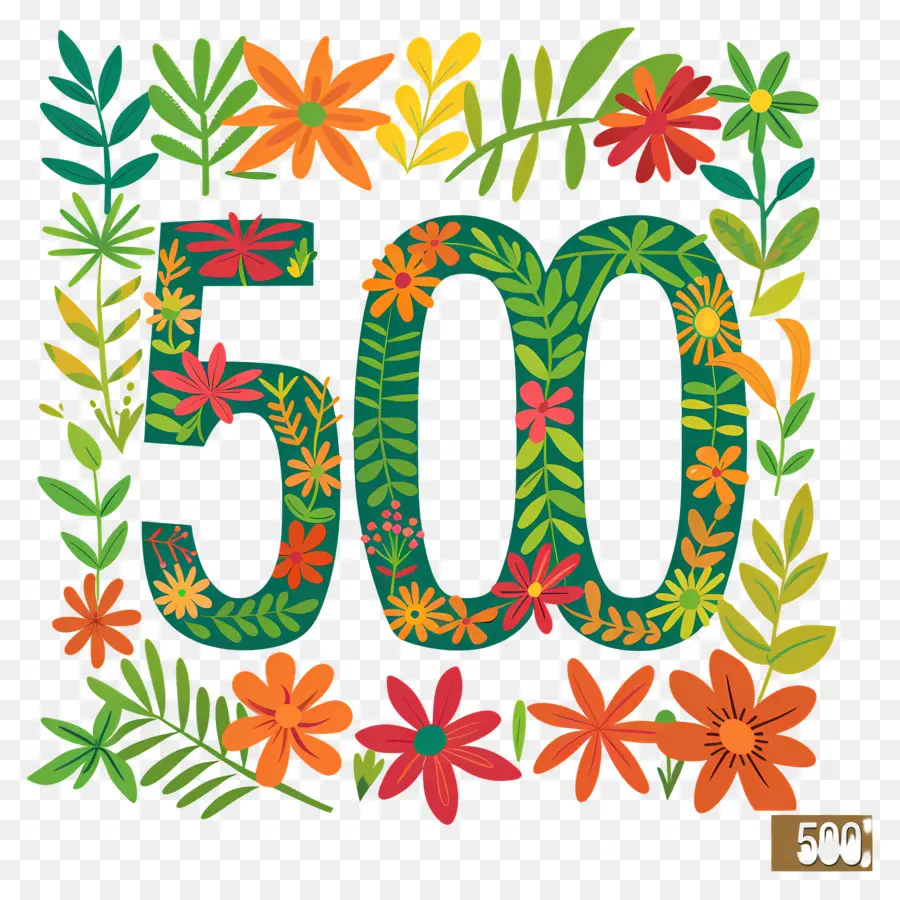 Numéro 500，Floral PNG