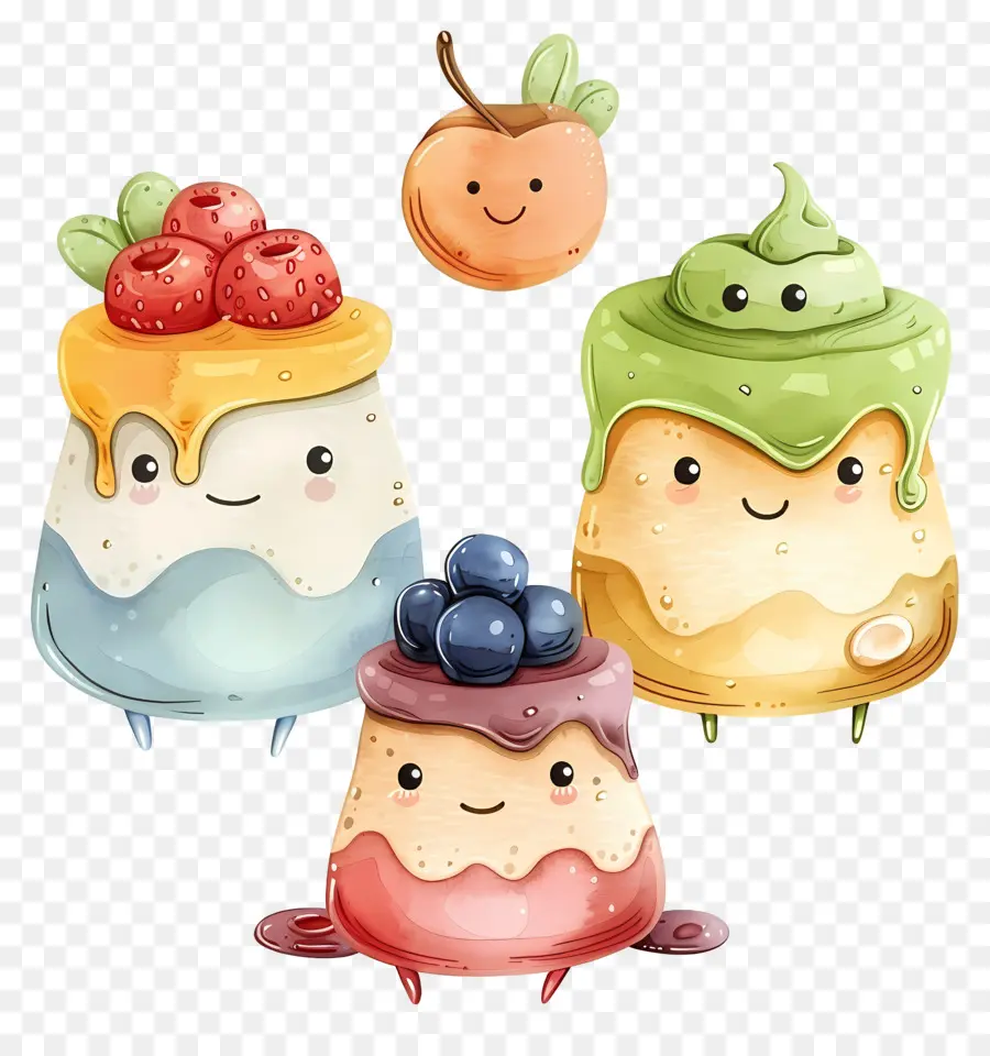 Pudding Kawaii，Les Desserts PNG