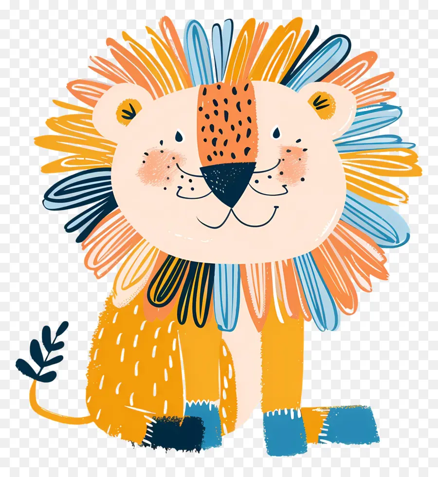 Doodle Lion，Dessin Animé Lion PNG