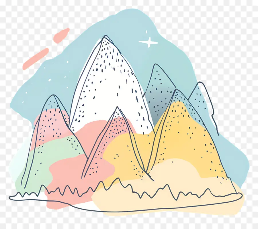 Doodle Mountain，Paysage De Montagne PNG