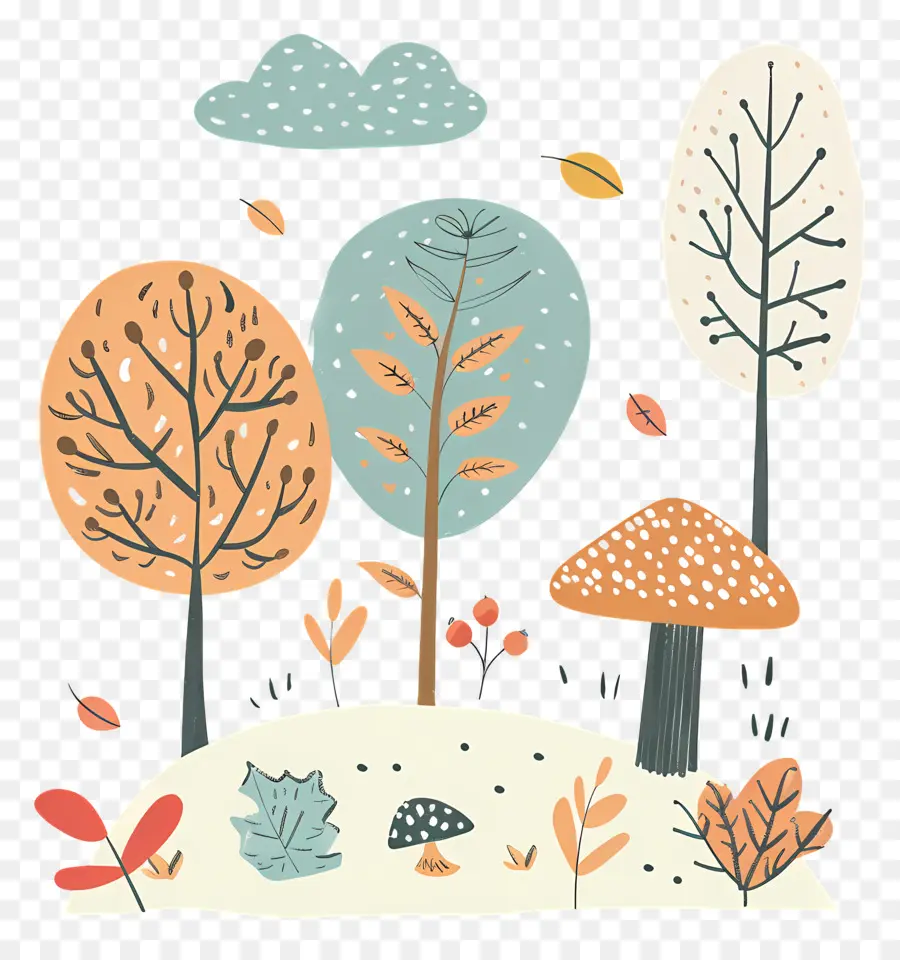 Doodle Automne，Paysage PNG