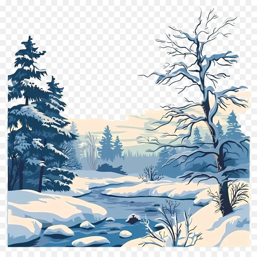 Paysage D'hiver，Paysage De Neige PNG