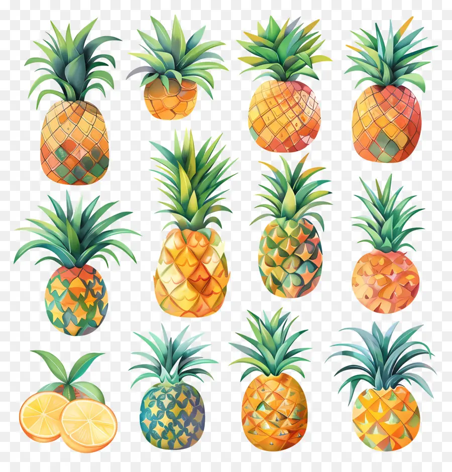 L'ananas，Aquarelle PNG