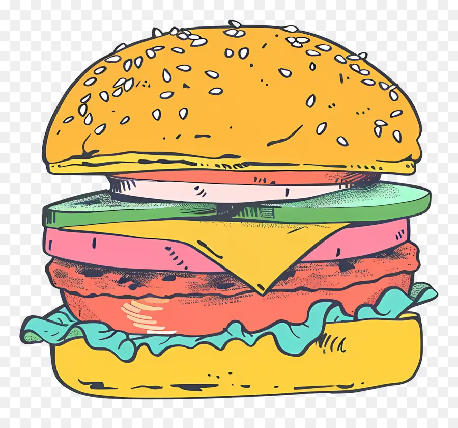 Doodle Burger，Hamburger PNG