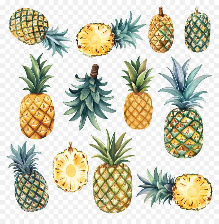 L'ananas，Or PNG