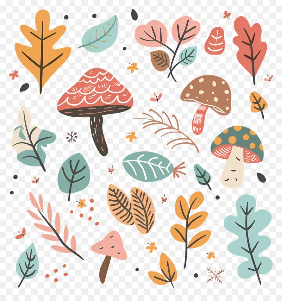 Doodle Automne，Champignons PNG