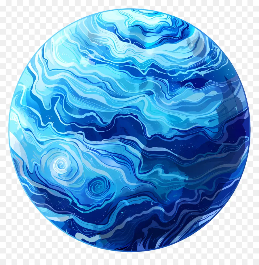 Planète，Bleu Motif De Vague PNG