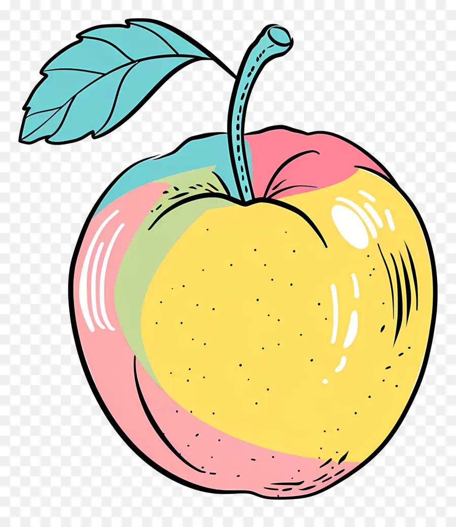 Doodle Pomme，Pomme Jaune PNG