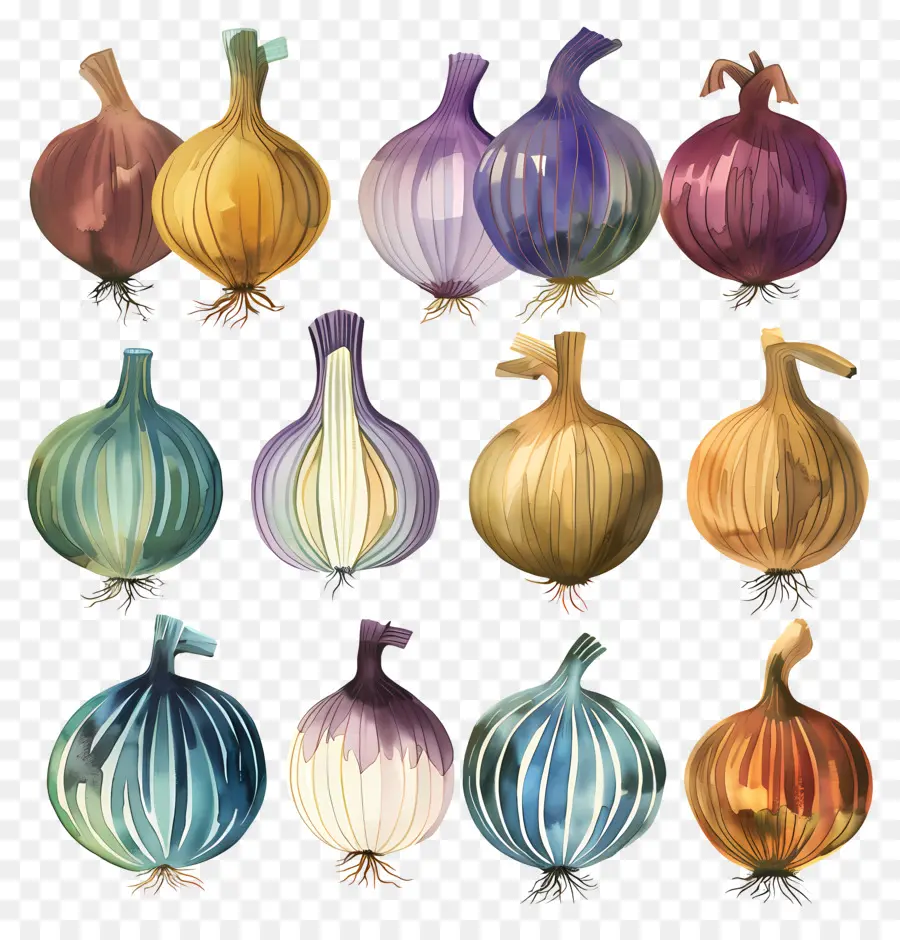 Oignon，Oignons Colorés PNG