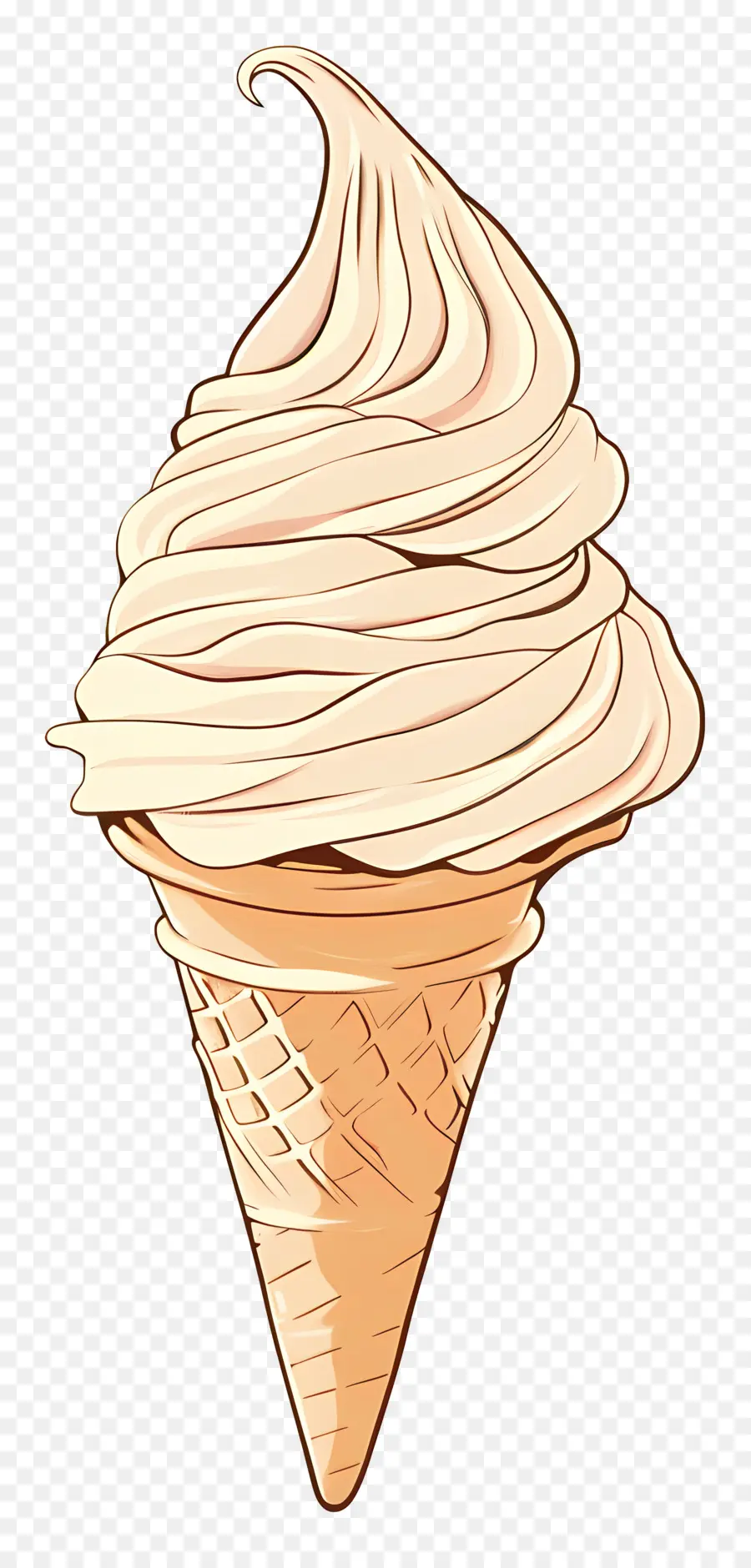 Crème Glacée Clipart，Cornet De Crème Glacée à La Vanille PNG