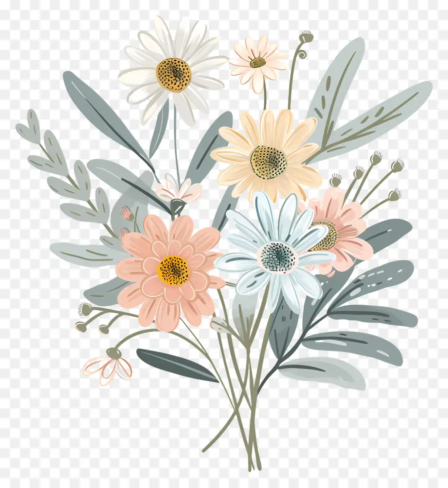 Bouquet Marguerite，Bouquet De Fleurs PNG