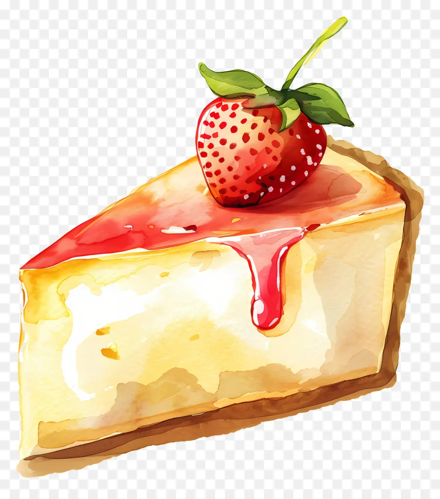 Cheesecake，Peinture à L'aquarelle PNG