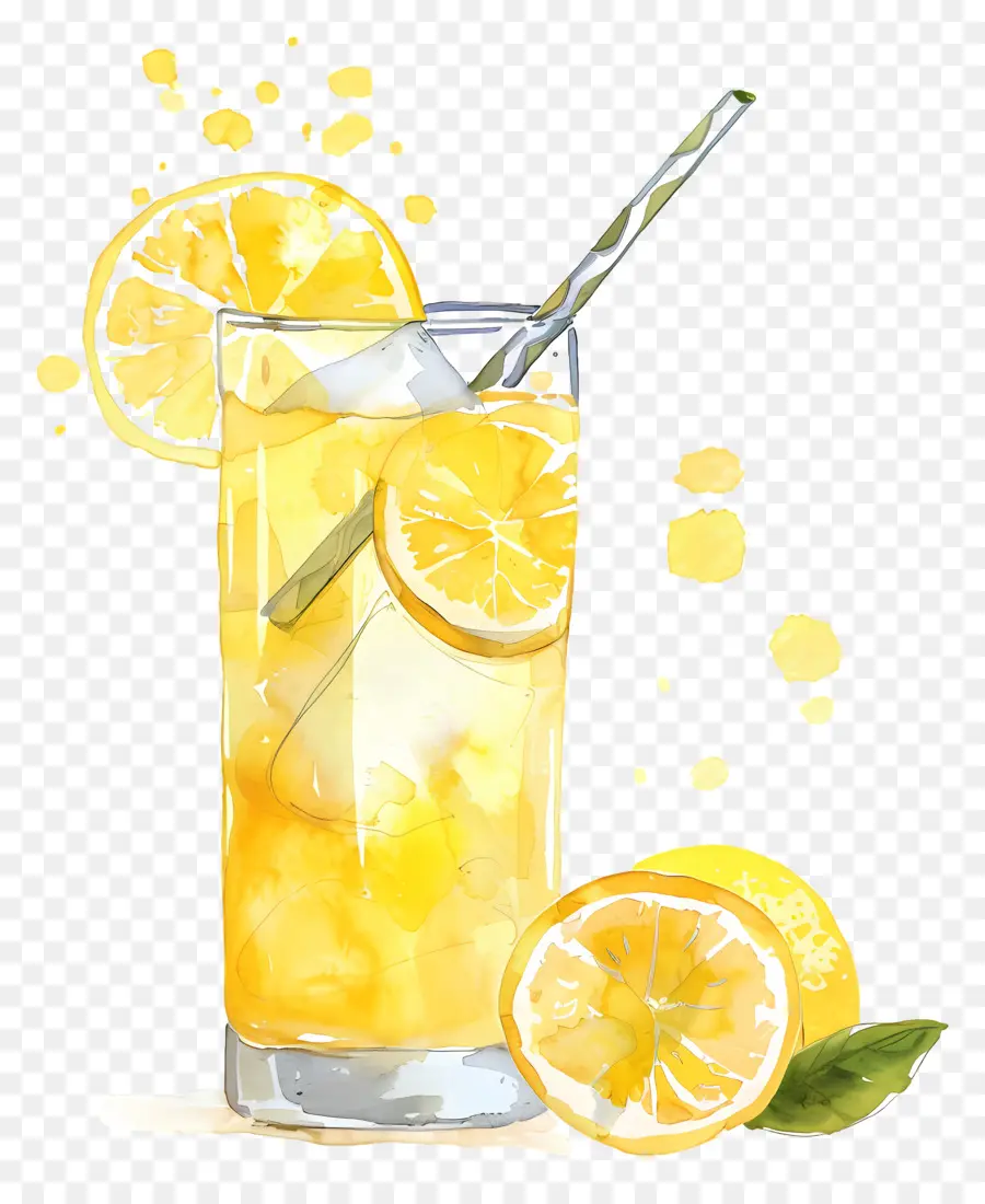 De La Limonade，Illustration Aquarelle PNG