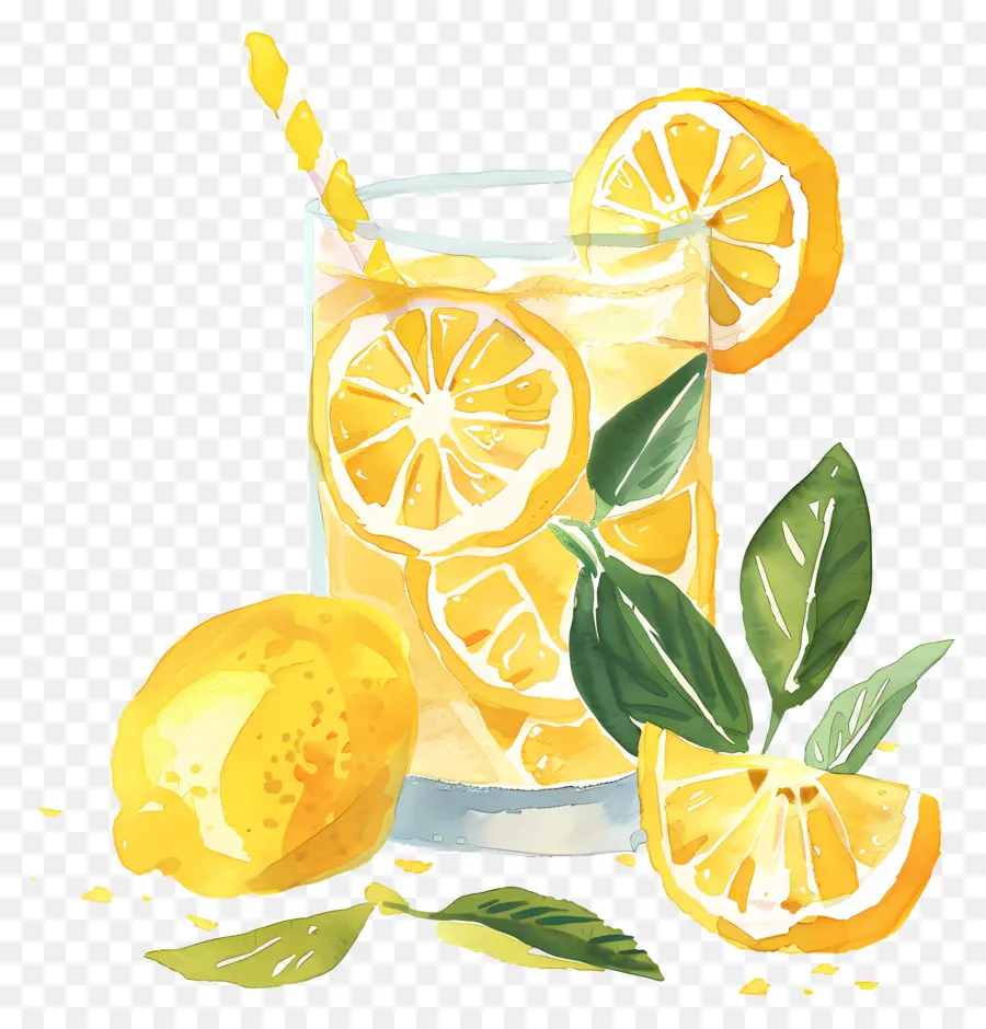 De La Limonade，Peinture à L'aquarelle PNG