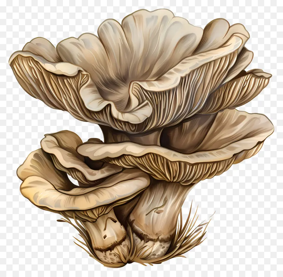 Les Pleurotes，Champignons PNG