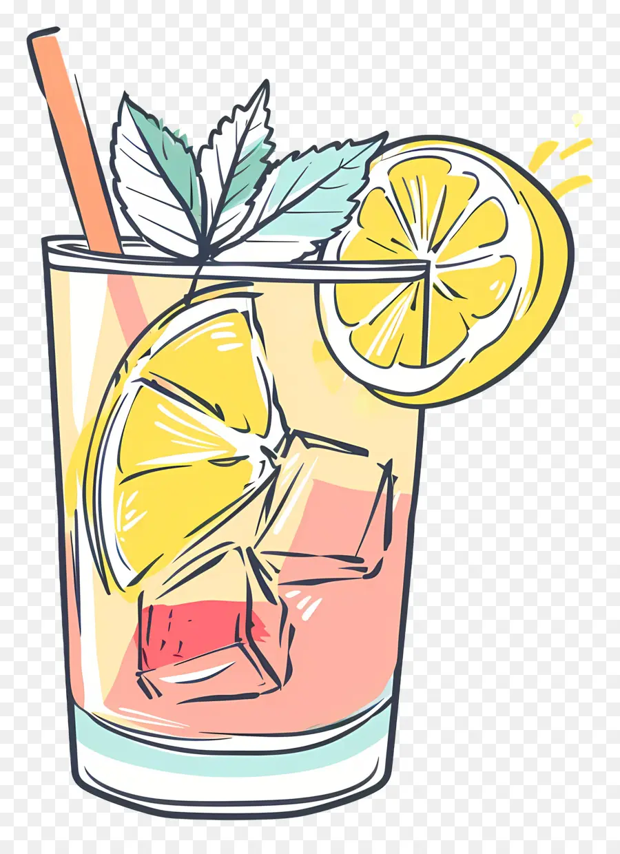 Cocktail Doodle，Boisson Rafraîchissante PNG