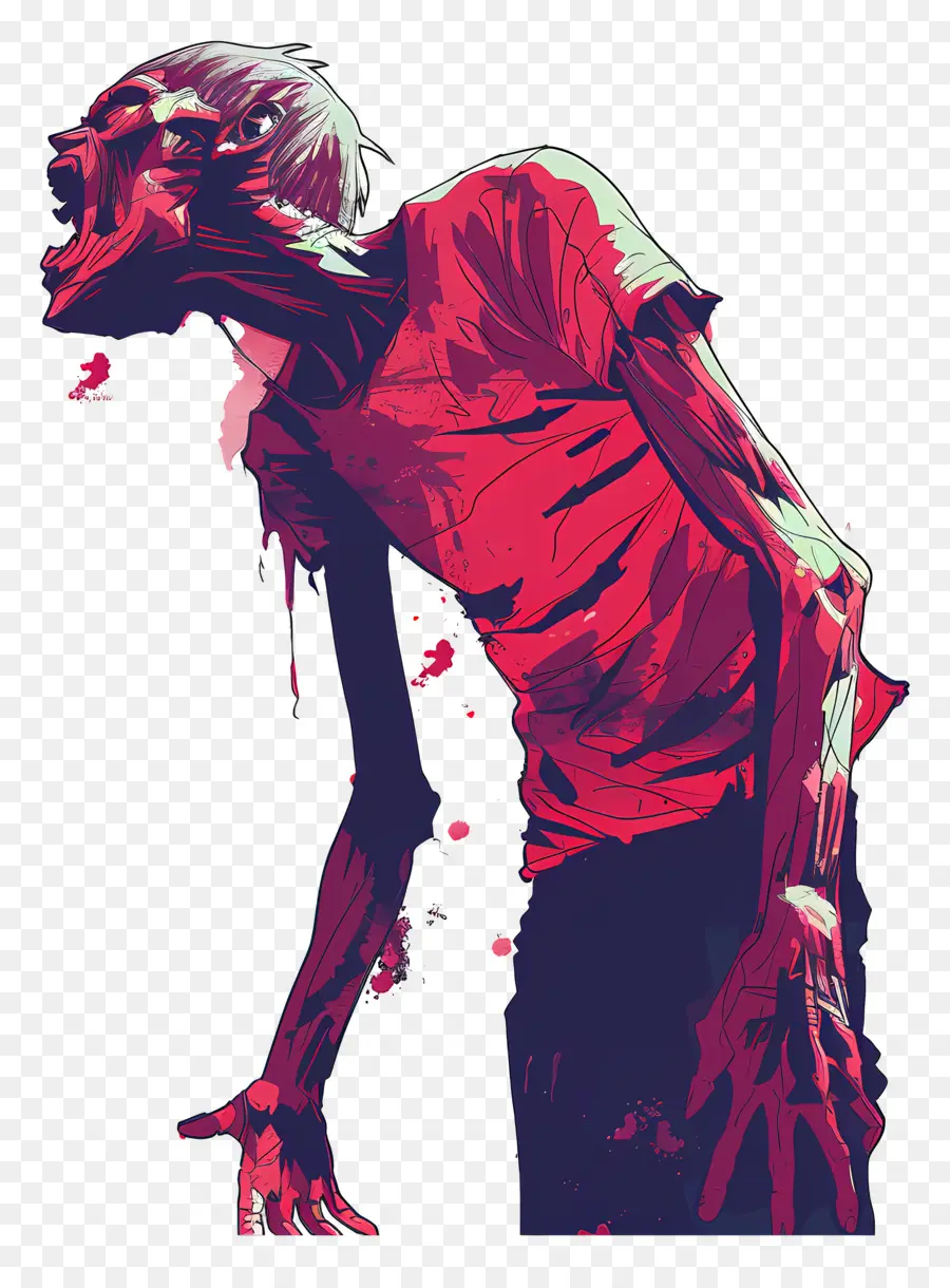 Zombie，Chemise Rouge PNG