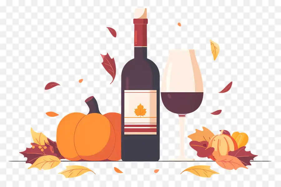 Vin De Thanksgiving，Automne Décoration PNG