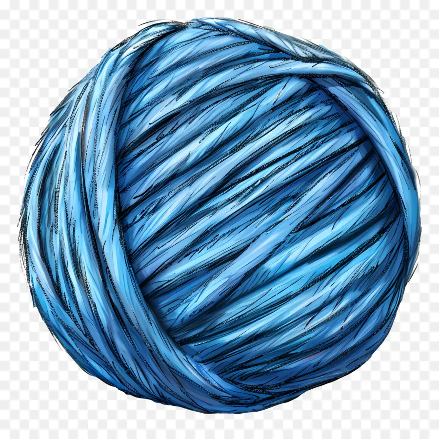 Boule De Fil Bleu，Laine PNG