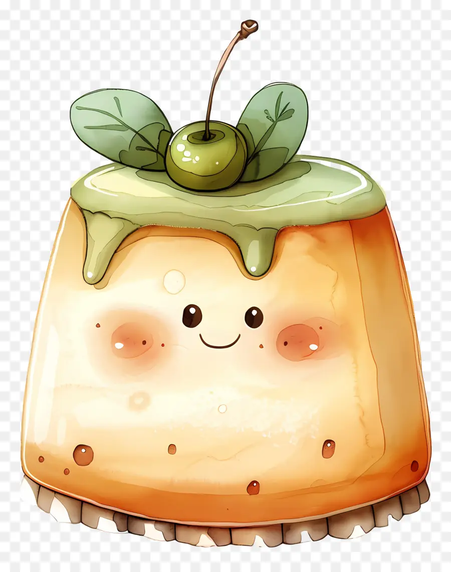 Pudding Kawaii，Cartoon Cheesecake PNG