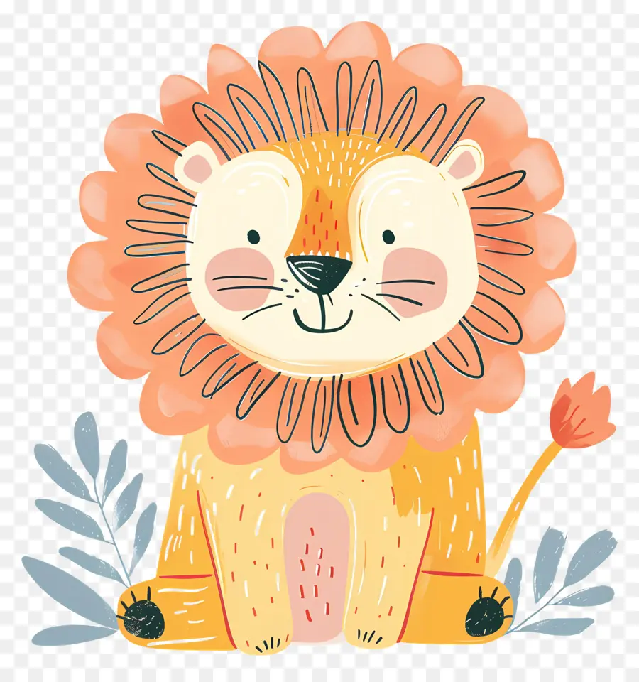 Doodle Lion，Dessin Animé Lion PNG