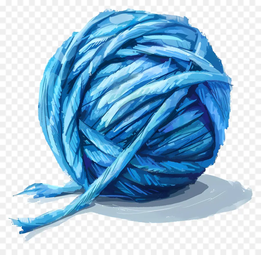 Boule De Fil Bleu，Tricoter PNG