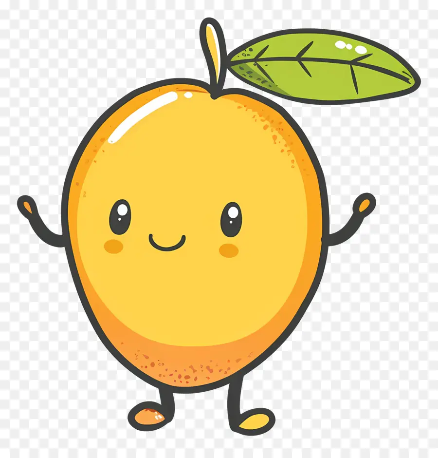 Doodle Mangue，Orange De Dessin Animé PNG