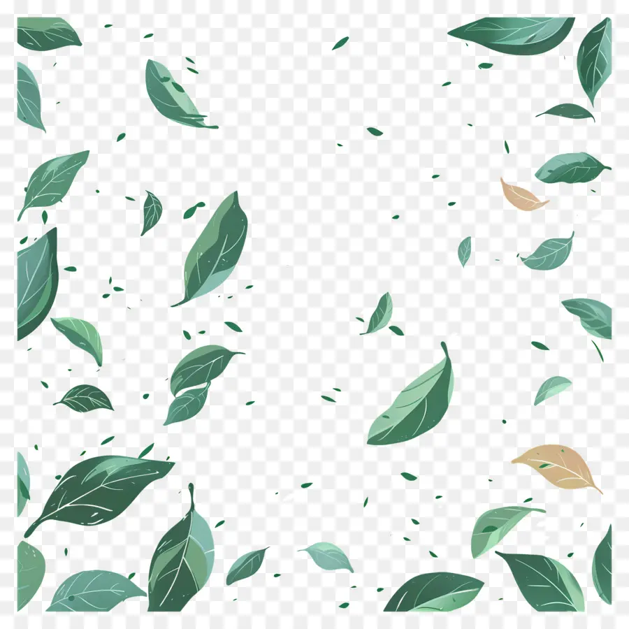 Feuilles Vertes，De Feuilles Volantes PNG