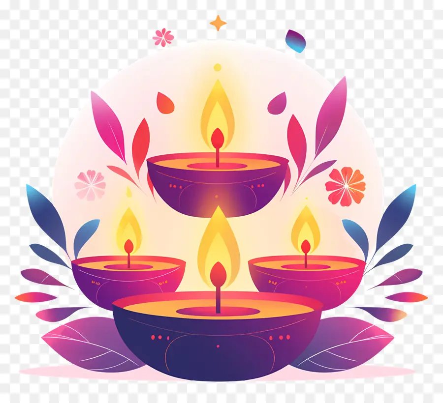 Lampe à Huile Diya，Diwali PNG