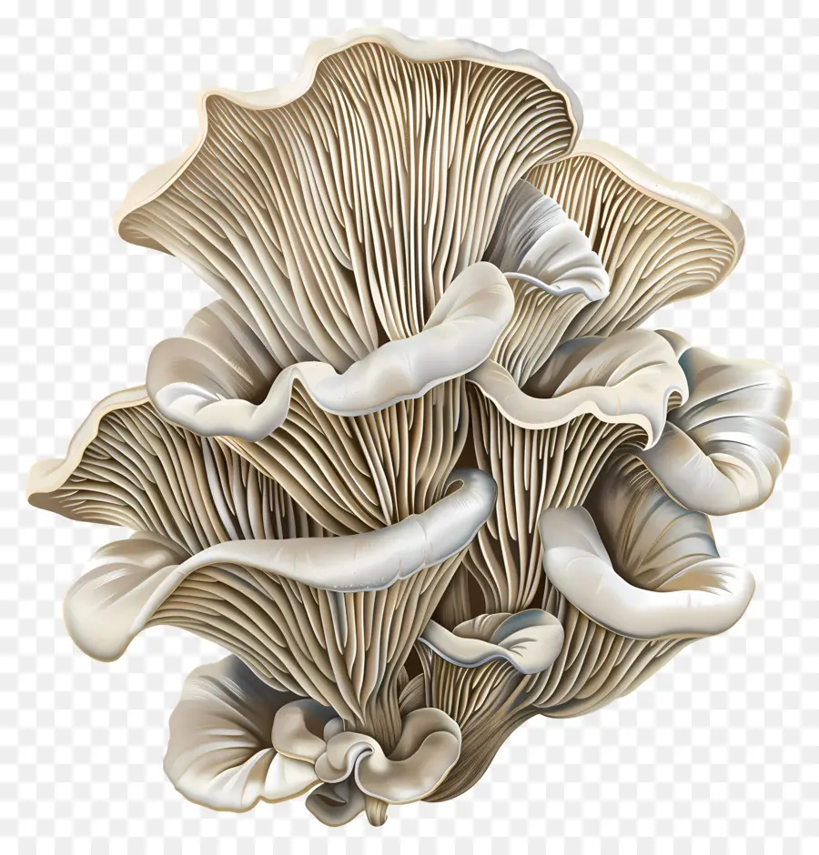 Les Pleurotes，Grappe De Champignons PNG