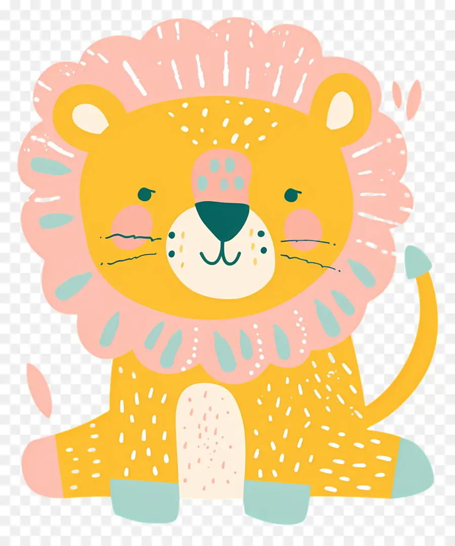 Doodle Lion，Coloré Lion PNG