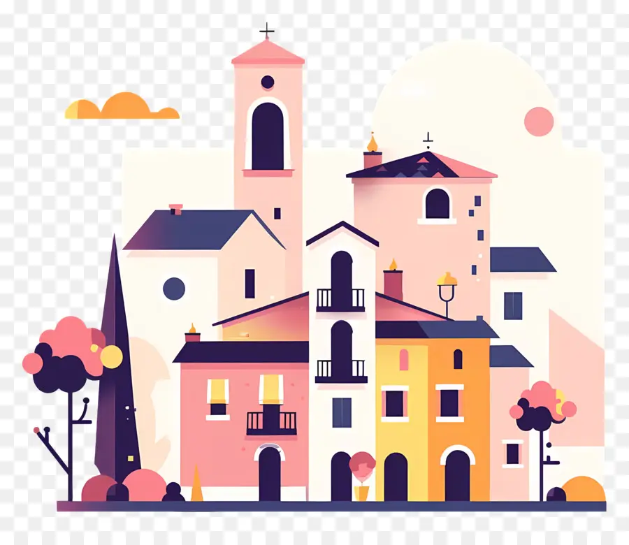 Ville Italienne，Paysage Urbain PNG