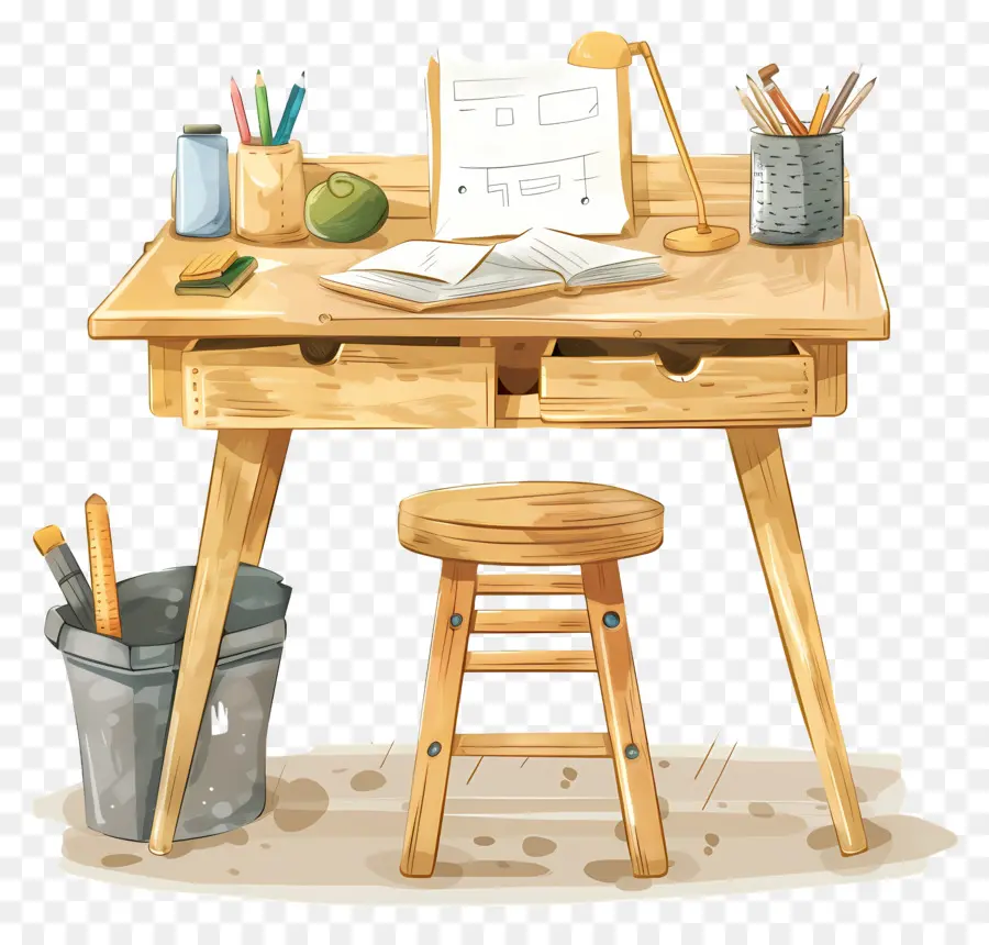 Bureau D'école，Bureau En Bois PNG