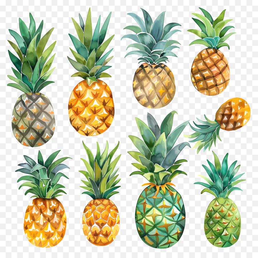 L'ananas，Aquarelle PNG