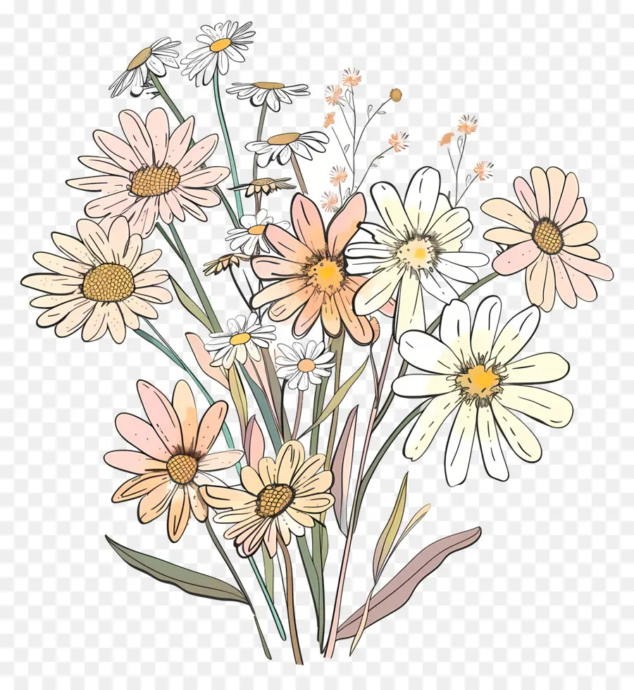 Bouquet Marguerite，Blanc Marguerites PNG