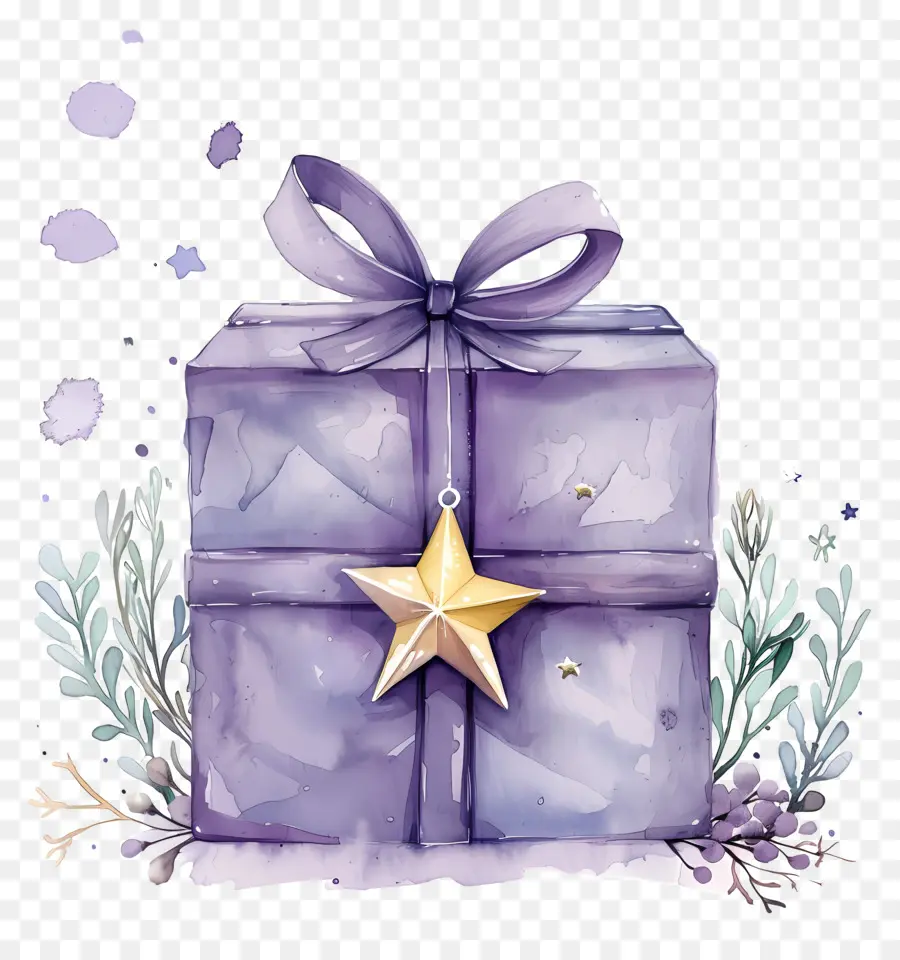 Violet Cadeau，Joyeuses Fêtes PNG