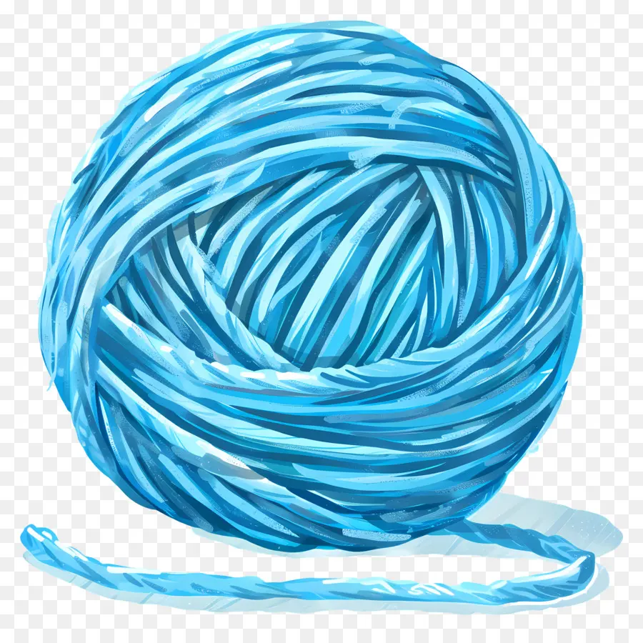 Boule De Fil Bleu，Laine PNG