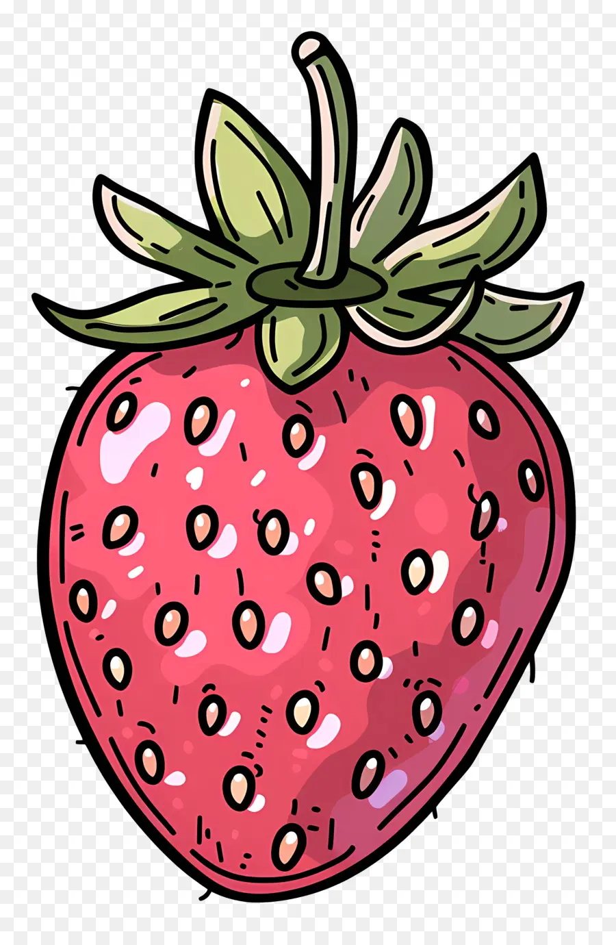 Doodle Aux Fraises，Dessin Animé à La Fraise PNG