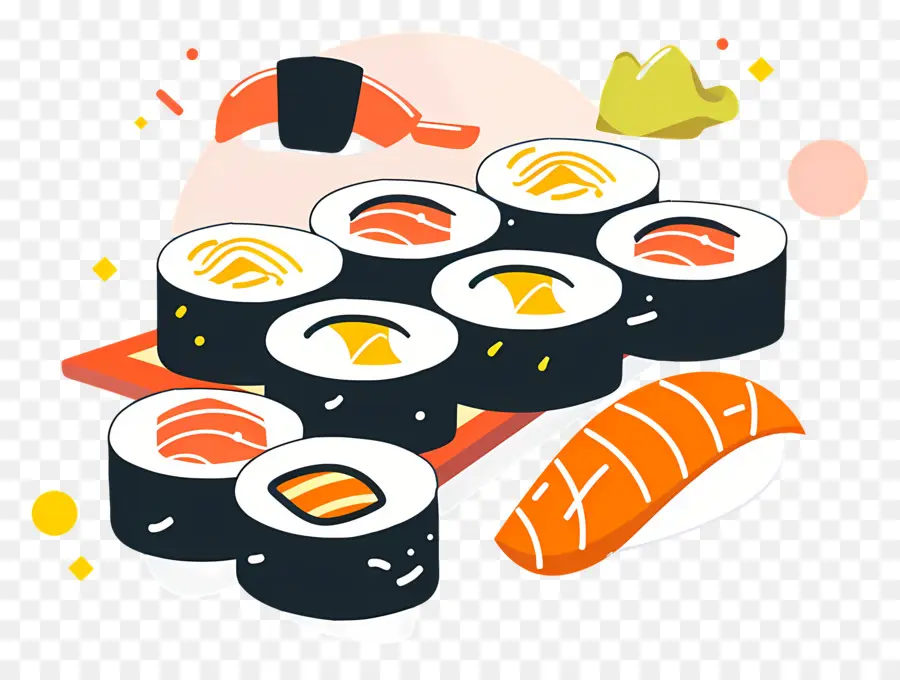 Sushi，Assiette De Sushis PNG