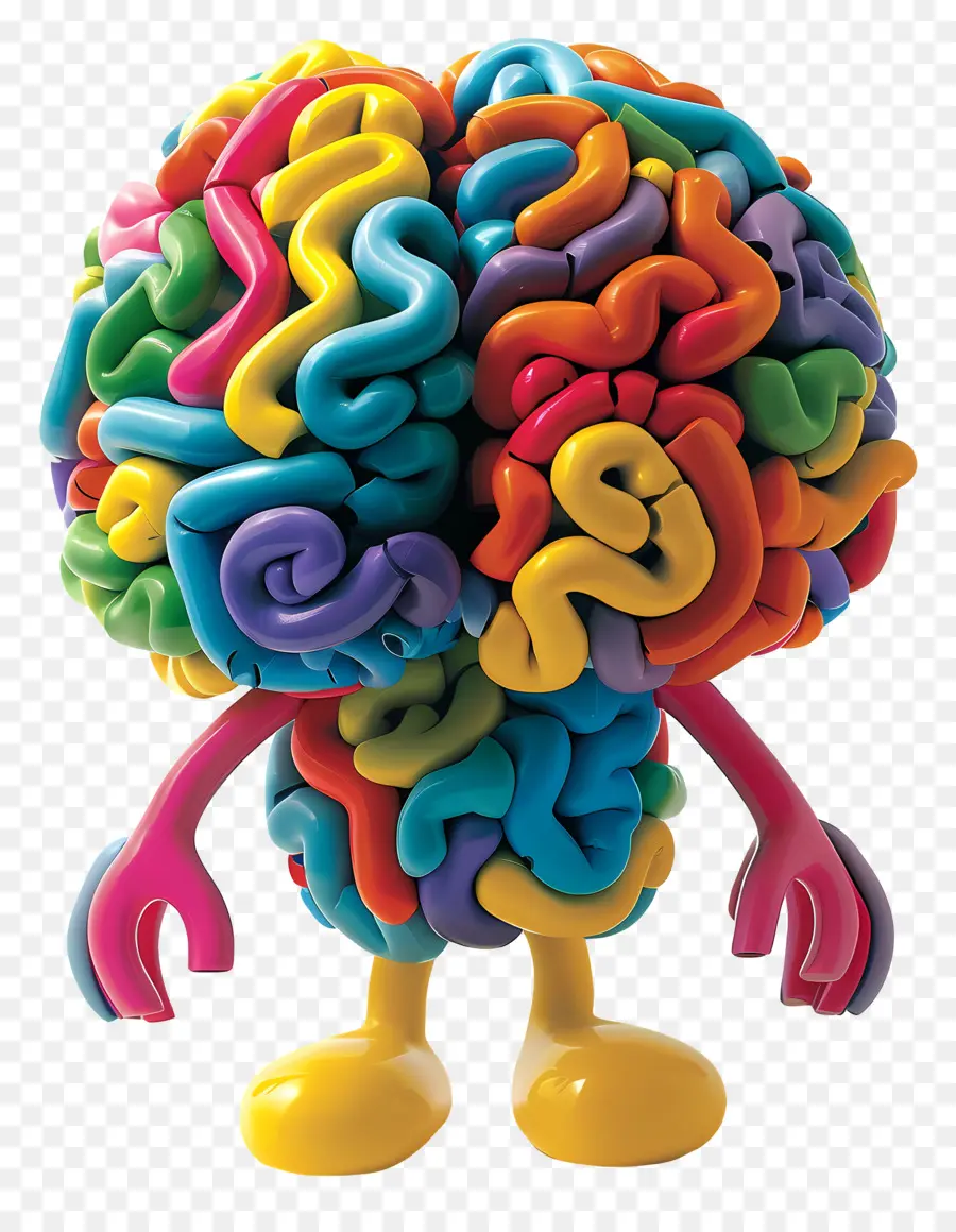 Dessin Animé Cerveau，Cerveau Coloré PNG