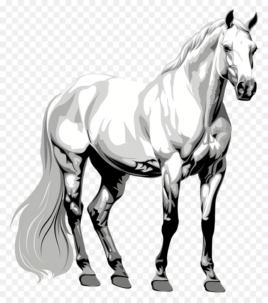 Dessin Animé Cheval，Cheval Blanc PNG