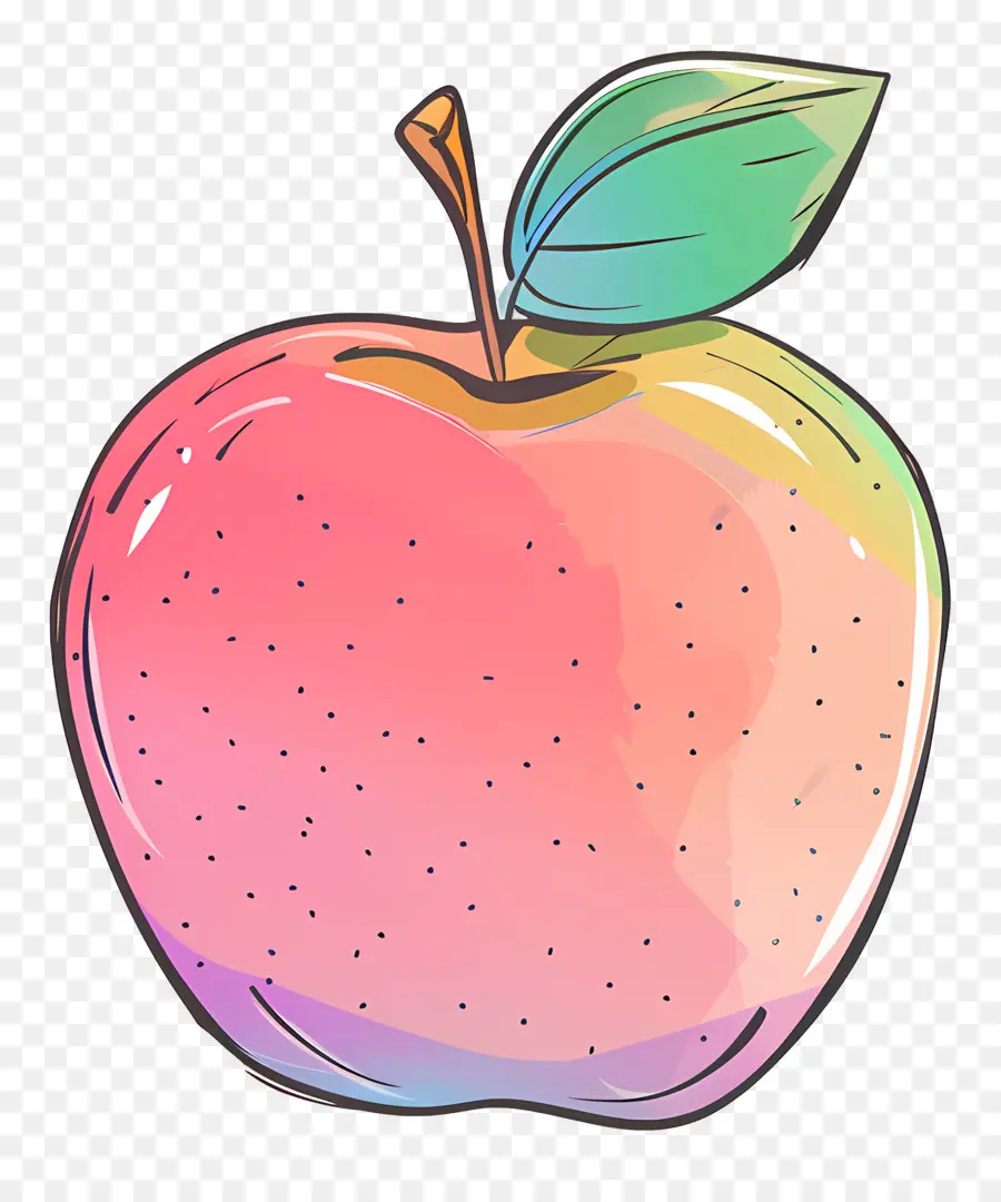 Doodle Pomme，Aquarelle Apple PNG