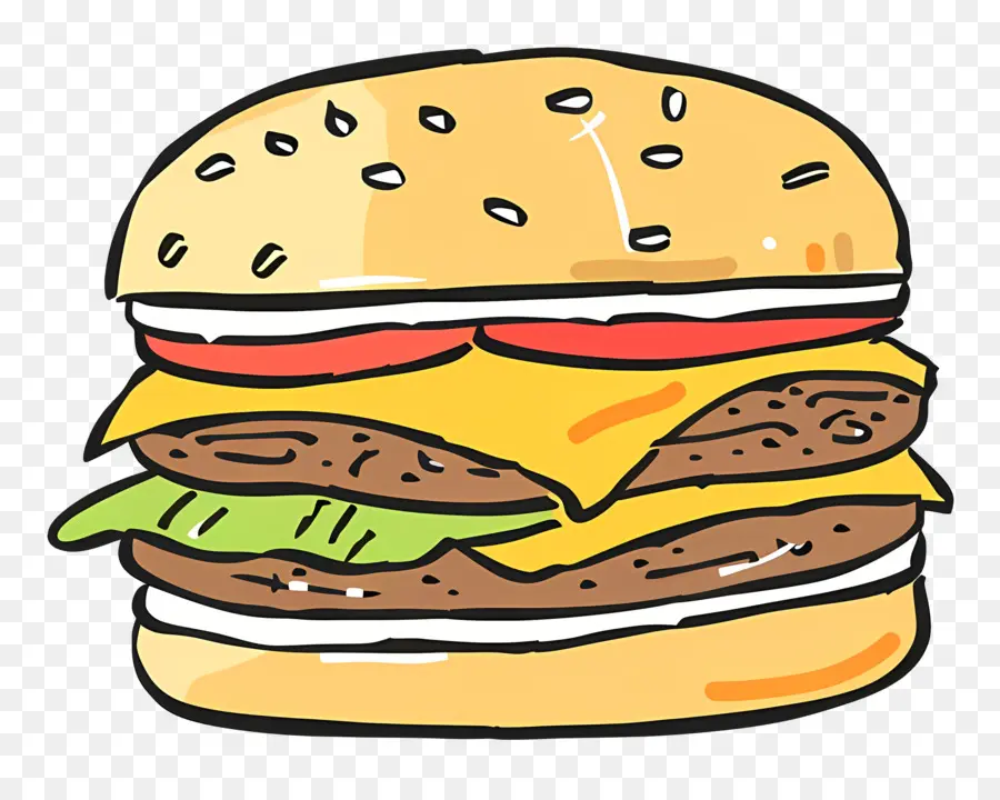 Doodle Burger，Hamburger PNG