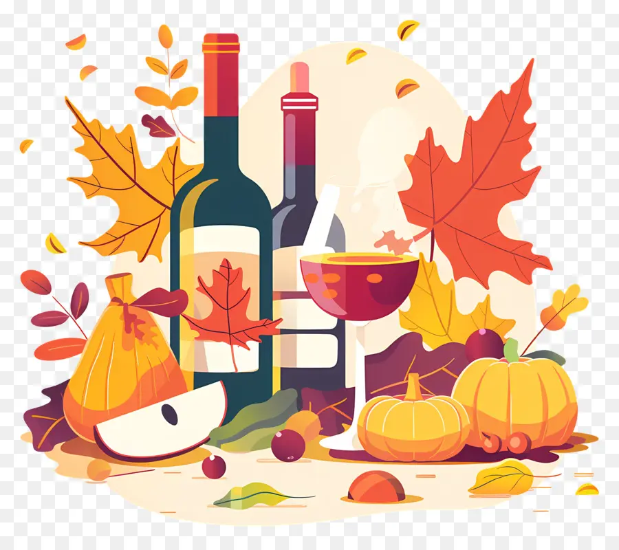 Vin De Thanksgiving，Légumes D'automne PNG