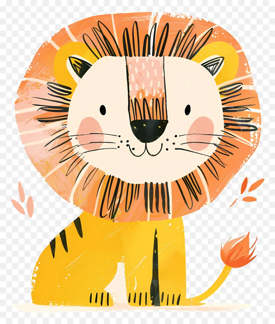 Doodle Lion，Mignon Lion PNG