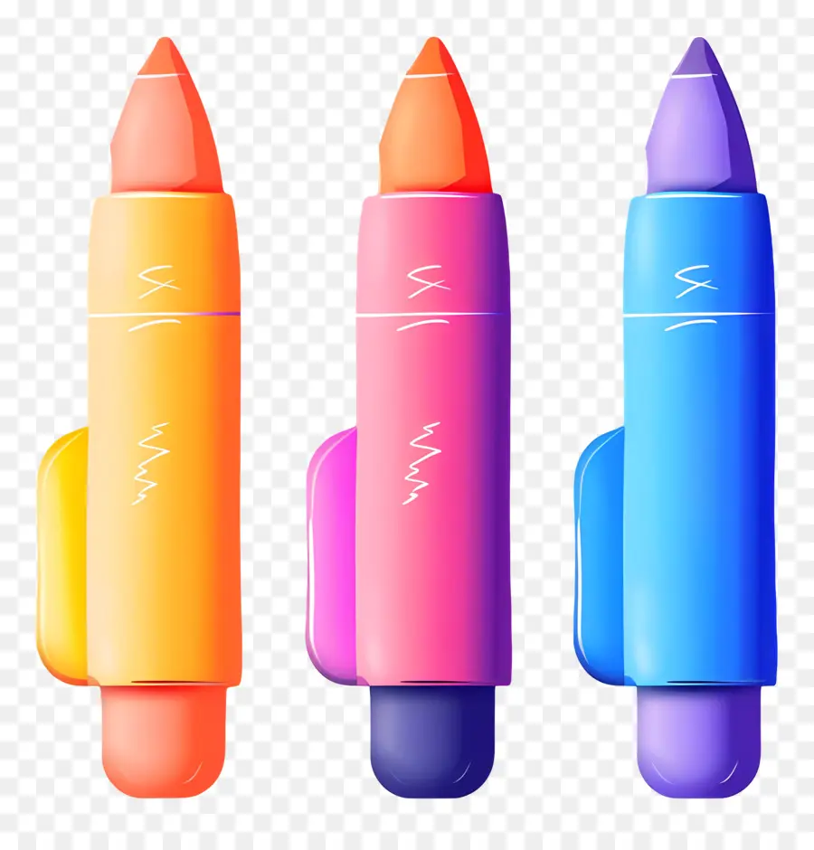 Surligneurs，Rose Crayon PNG