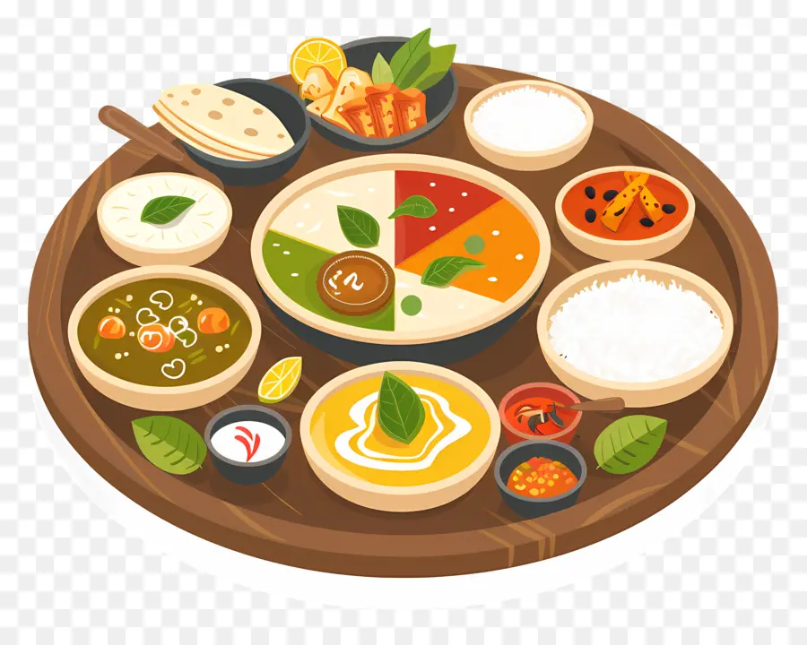 Thali Indien，La Nourriture Indienne PNG